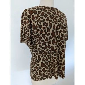 Avenue Leopard Print Short Sleeve Sweater | Women Size 14/16